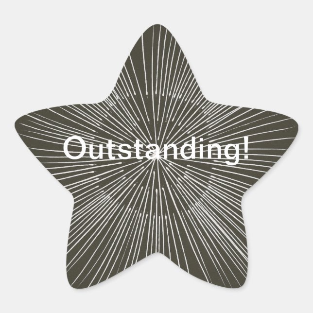 Outstanding White Pulsating lines, Black Stickers (Front)