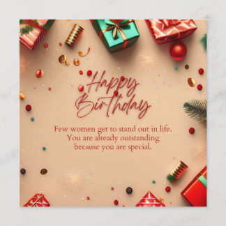 Outstanding Woman Birthday Advice Card