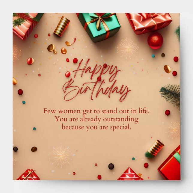 Outstanding Woman Birthday Envelope (Front)