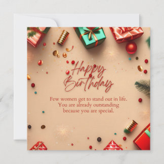 Outstanding Woman Birthday Thank You Card