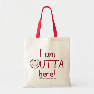 Outta Here! Baseball Character Tote Bag