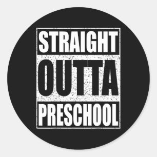 Outta Preschool Boy Girl Graduation Shirt  Classic Round Sticker