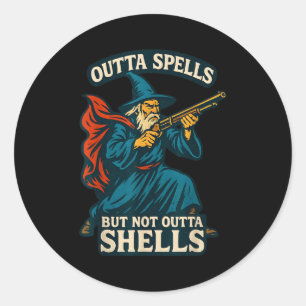 Outta Spells But Not Outta Shells Vintage  Classic Round Sticker