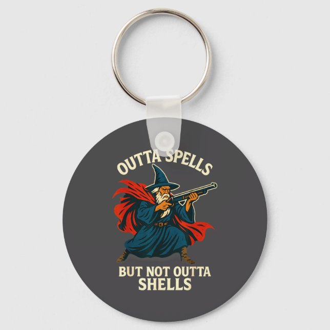 Outta Spells But Not Outta Shells Vintage  Keychain (Front)
