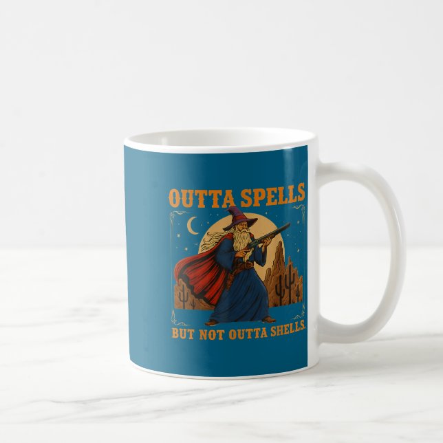 Outta Spells But Not Outta Shells Wizard Fantasy M Coffee Mug (Right)