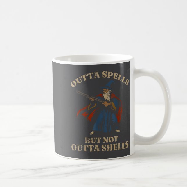 Outta Spells But Not Outta Shells Wizard Fantasy M Coffee Mug (Right)