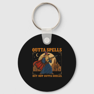 Outta Spells But Not Outta Shells Wizard Fantasy M Keychain