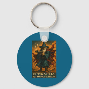 Outta Spells But Not Outta Shells Wizard Fantasy M Keychain