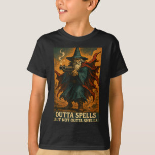 Outta Spells But Not Outta Shells Wizard Fantasy M T-Shirt