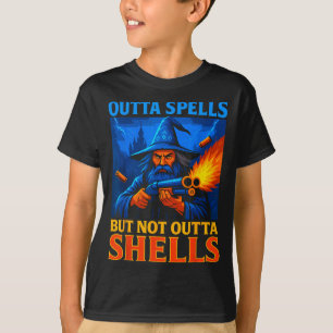 Outta Spells But Not Outta Shells Wizard Fantasy M T-Shirt