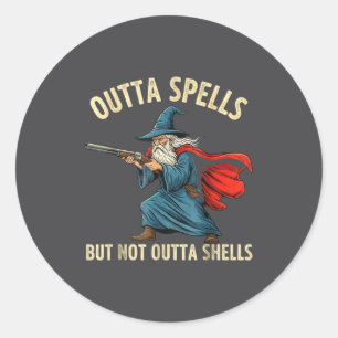 Outta Spells But Not Shells Wizard Meme Classic Round Sticker