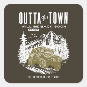 Outta the Town Offroad Adventure Square Sticker