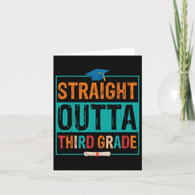 Outta Third Grade Summer Vacation Graduation  Card (Front)
