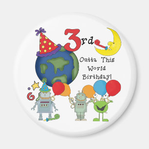Outta This World 3rd Birthday T-shirts and Gifts Magnet