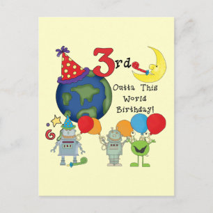 Outta This World 3rd Birthday T-shirts and Gifts Postcard