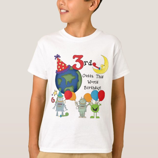Outta This World 3rd Birthday T-shirts et cadeaux (Devant)