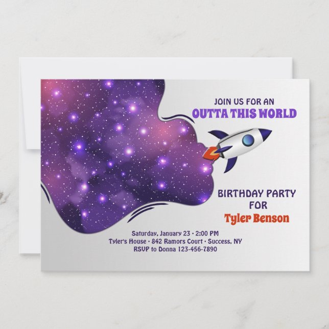Outta this World Birthday Party Invitation (Front)