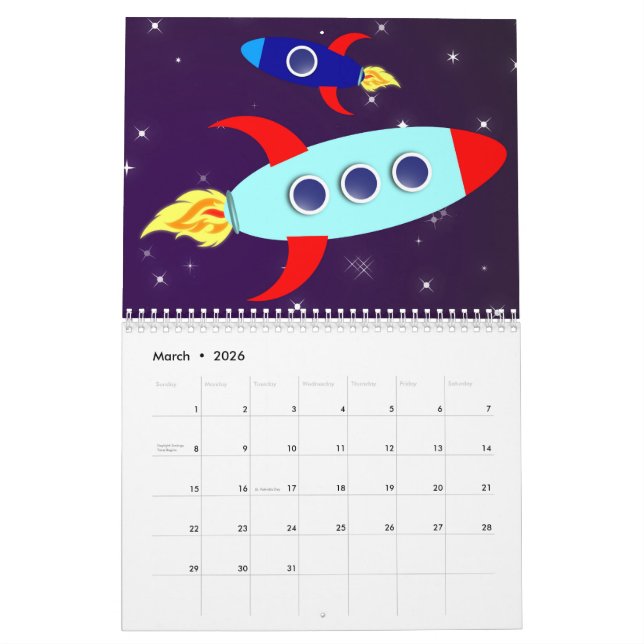 Outta This World! Boy Calendar (Mar 2026)