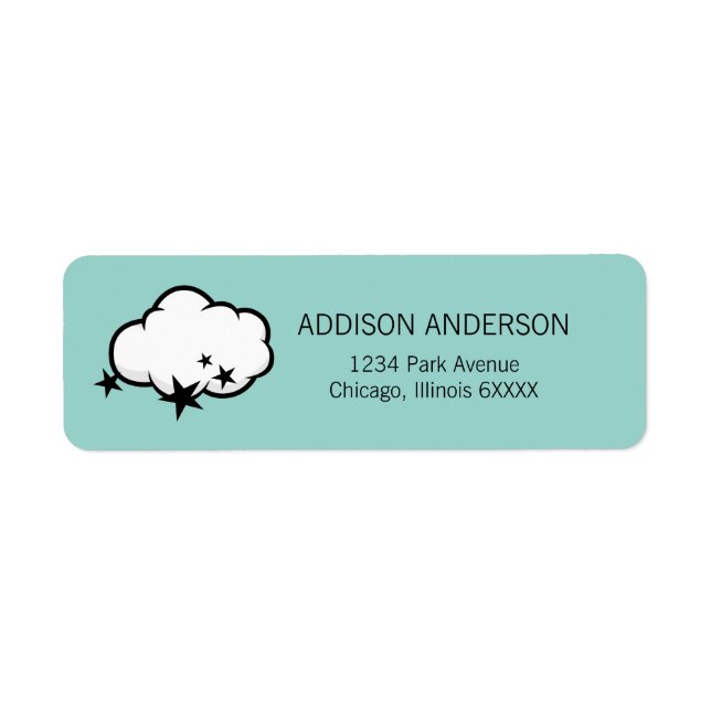 Outta This World Cloud Valentine Address Label (Front)