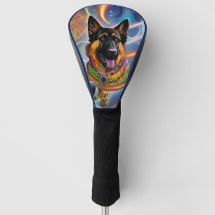 Outta This World Trippy German Shepherd  Golf Head Cover