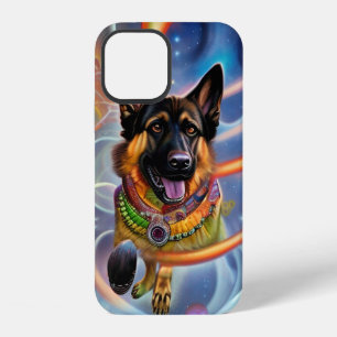 Outta This World Trippy German Shepherd  iPhone 12 Case