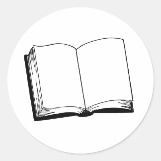 Ouvert Livre noir et blanc autocollant