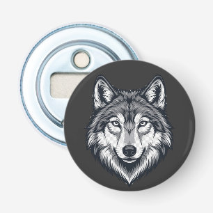 Ouvre-bouteille bouton graphique tête de loup soli