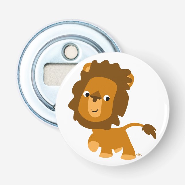 Ouvre-bouteille bouton lion contenu de dessin anim (Devant)