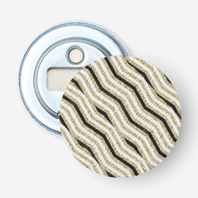 Ouvre-bouteille bouton or blanc noir (Devant)