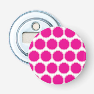 Ouvre-bouteille bouton pois rose