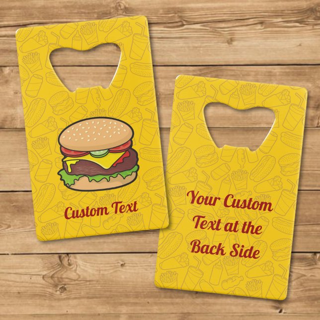 Ouvre-bouteille Carte de Crédit Cheeseburger (Créateur téléchargé)