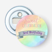 Ouvre-bouteille d'anniversaire Candyland Arc-en-ci