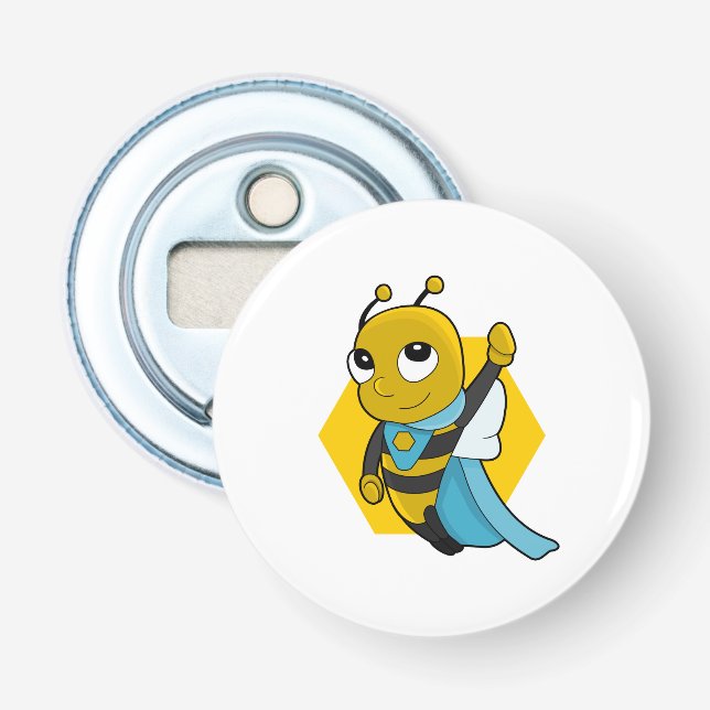 ouvre-bouteille de dessin animé Superhero bee (Devant)