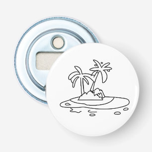 Ouvre-bouteille de l'île paradisiaque, dessin au t