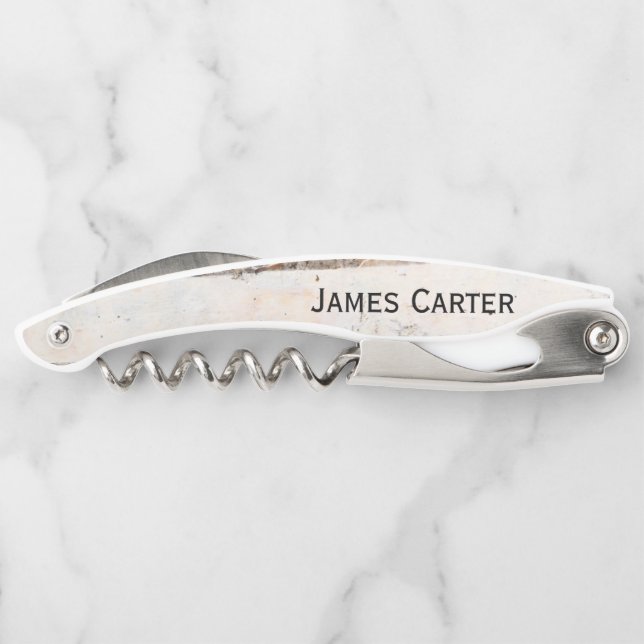 Ouvre-bouteille de vin en bouleau rustique (Dos)