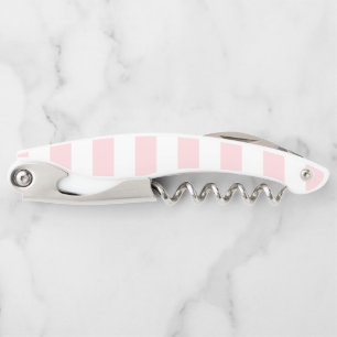 Ouvre-bouteille Tire-bouchon Rayure Rose et Blanc