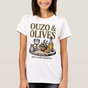 Ouzo & Oliven – Griechische Lebensfreude T-Shirt