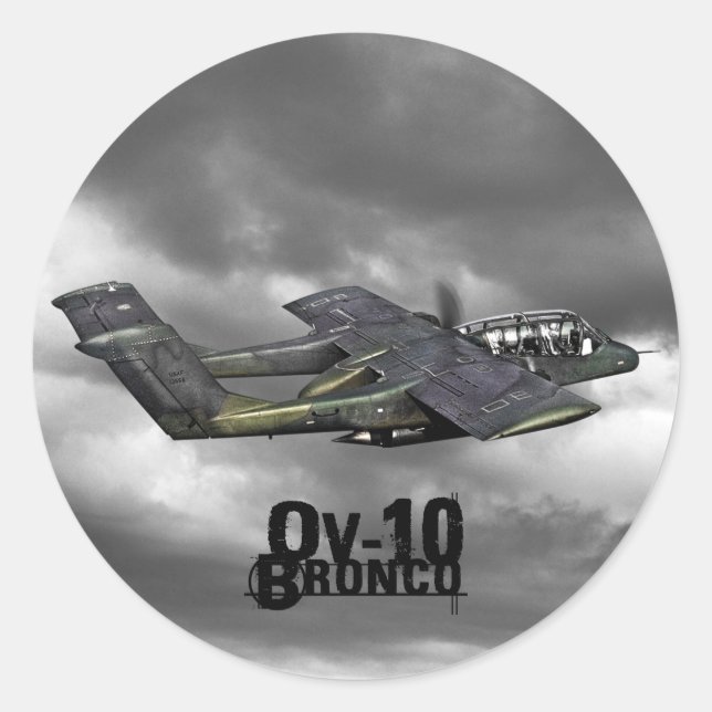 OV-10 Bronco Classic Round Sticker (Front)
