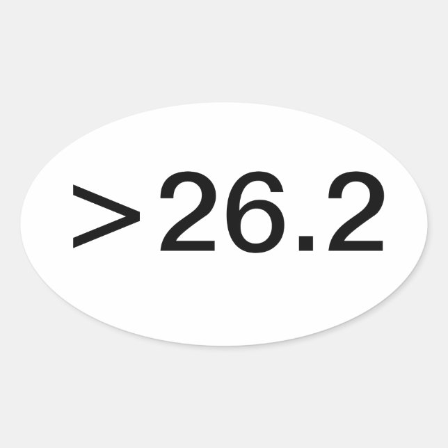 Oval >26.2 Mile Sticker (Front)