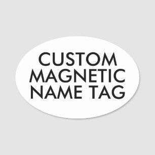 OVAL 3"x2" Custom Magnetic Name Tag Blank Template