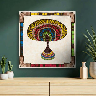 Oval Abstract Mushroom Canvas Print