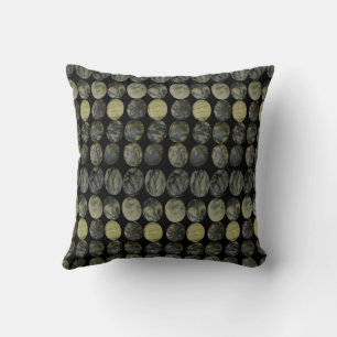 Oval Banded Agate Gemstone Horizontal Pattern  Throw Pillow