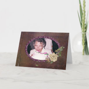 Oval Birthday Photo Frame Card