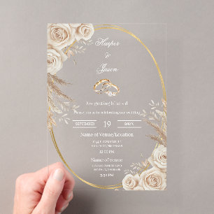 Oval Boho wedding ring Invitation