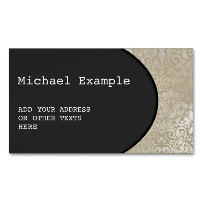OVAL BUTTON - black + your text & ideas Magnetic Business Card (Front)