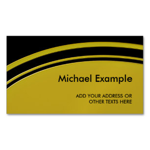 OVAL BUTTON - lines gold + your text & ideas Magnetic Business Card