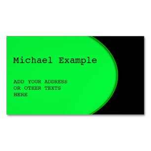 OVAL BUTTON - neon green + your text & ideas Magnetic Business Card
