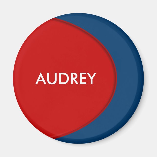 OVAL BUTTON - red + your text & ideas Magnet (Front)