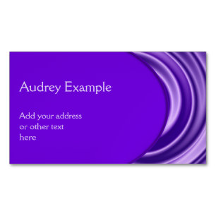 OVAL BUTTON - violet + your text & ideas Magnetic Business Card
