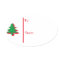 Oval Christmas tree Gift Tag Sticker-Red & Green